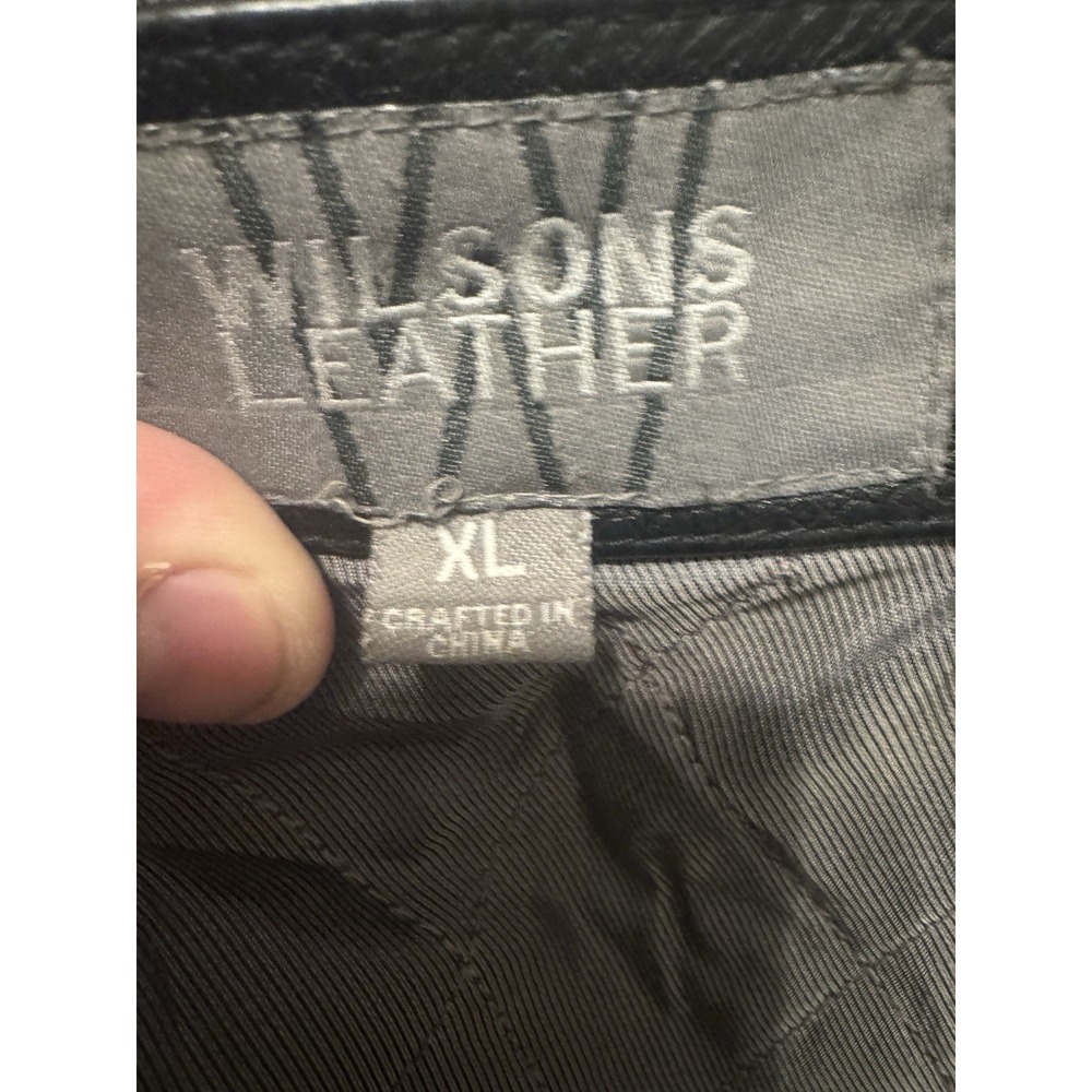 Vintage Wilson's Men's Leather Zip Up Jacket Black Size XL - Picture 6 of 7